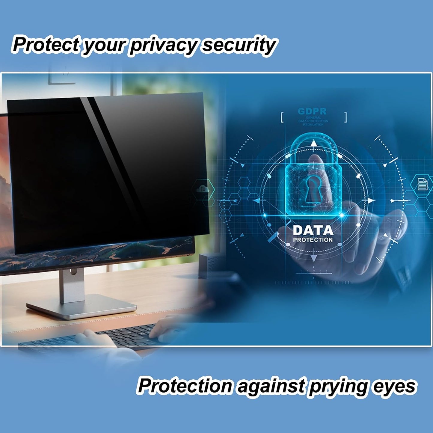 34 Inch Computer Privacy Screen for 21:9 Aspect Ratio Widescreen Monitor,Removable Anti Spy Data Confidentiality Security Privacy Protector Film,Anti Blue Light Glare Monitor Privacy Filter