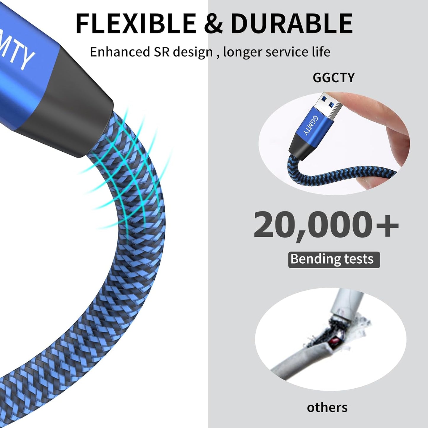 USB to USB Cable 3FT,Durable Braidedfor USB 3.0 Male to Male Type A to Type A Cable Data Transfer Compatible with Hard Drive, Laptop, DVD Player, TV, USB 3.0 Hub, Monitor, Camera