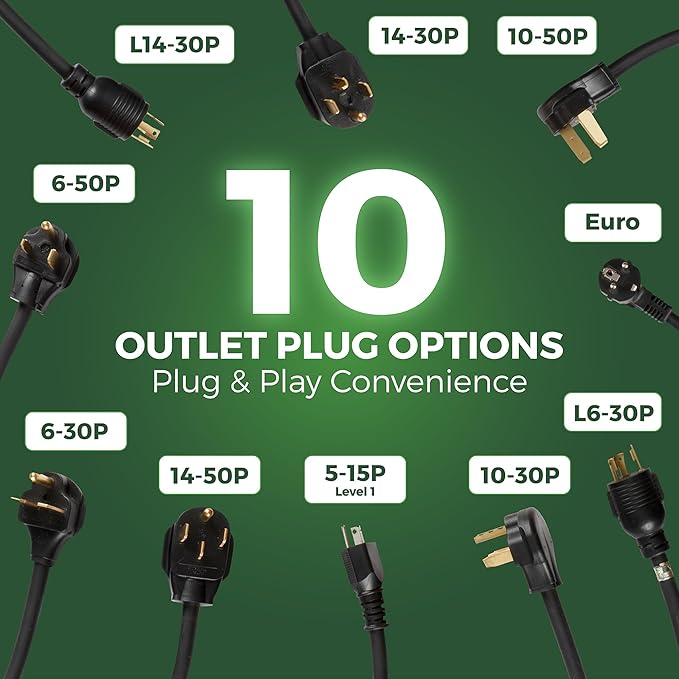 PRIMECOM Level 2 Electric Vehicle (EV) Charger (220V / 240Volt, 16Amp) Portable EVSE Smart Electric Car Charger, 30', 40', and 50 Feet Lengths (NEMA 14-30P, 50 Feet)
