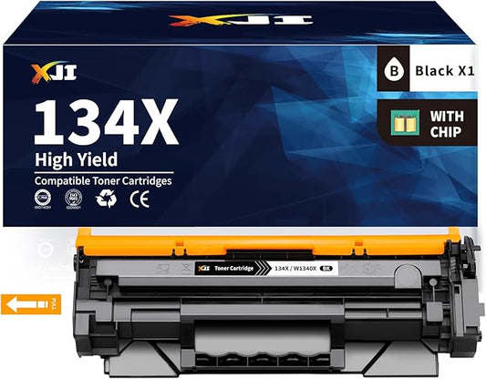 XJI 134X(with Chip) High Yield Compatible Toner Cartridges Replacement for HP 134 X A W1340X 134A W1340A Ink, for Laser Jet M209dw MFP M234dw M234sdw M234sdn Printer Black