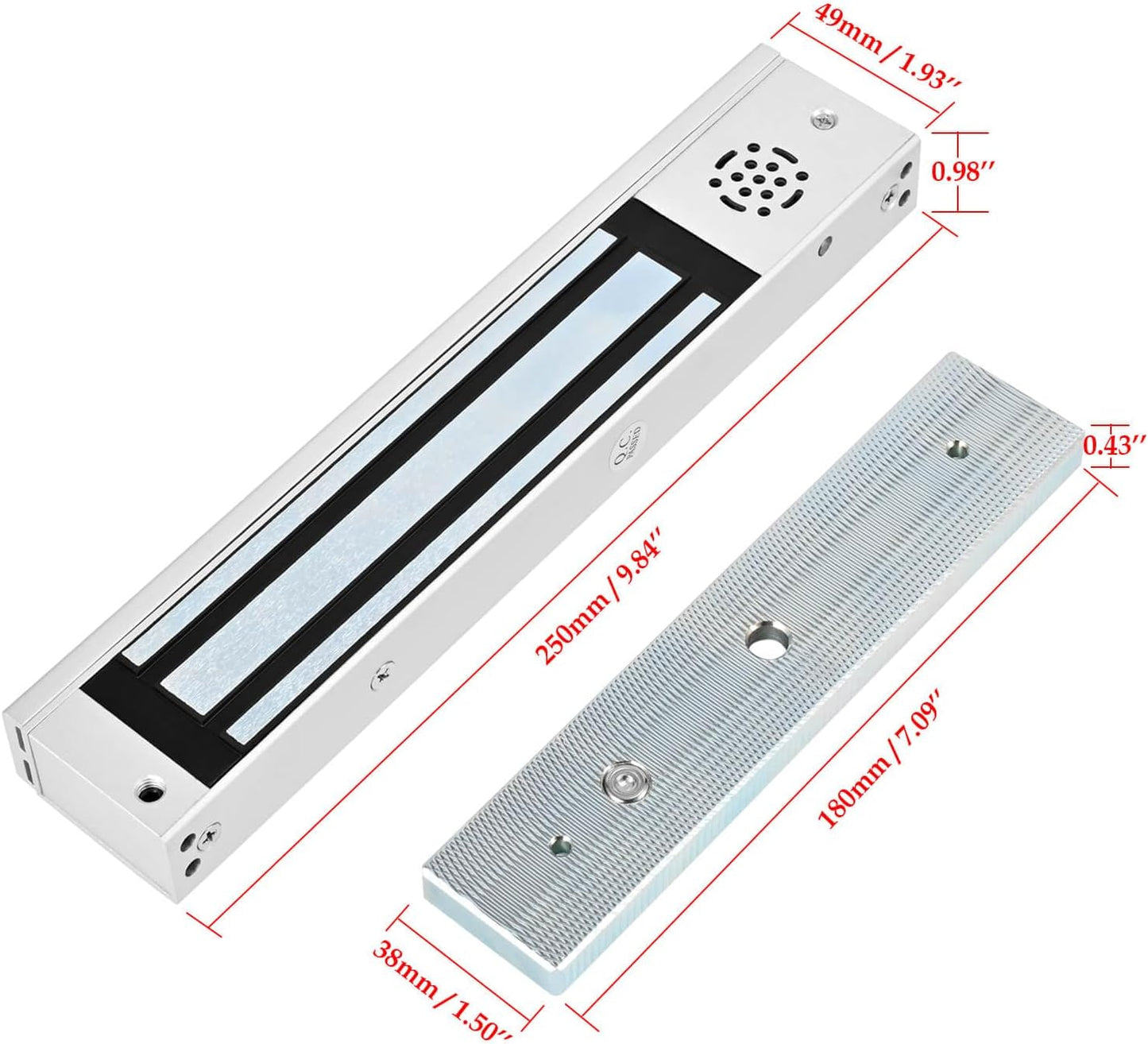 Door Access Control System Outswinging 600lbs Magnetic Lock Kit Build-in Alarm Beeper with Remote Controller Exit Button