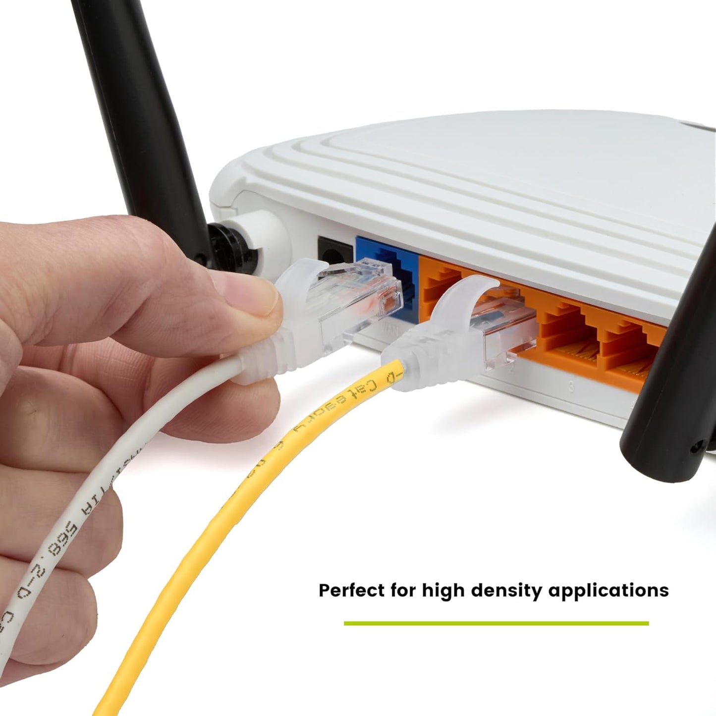 TRUECABLE Cat6 Component Rated Patch Cable, Unshielded (U/UTP), 3ft, Yellow, 28AWG Solid Copper, Snagless 10G High-Speed Ethernet Cable, PoE++ 4PPoE 100W, UL Listed, RoHS-3, 5 Pack