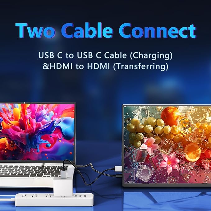 Portable Monitor 16inch 1200P 165Hz 450Nits 100%sRGB Portable Gaming Monitor USB-C HDMI Laptop Screen Extender, with Smart Cover,Dual Speakers, Portable Monitor for Laptop, PC Phone Xbox Switch