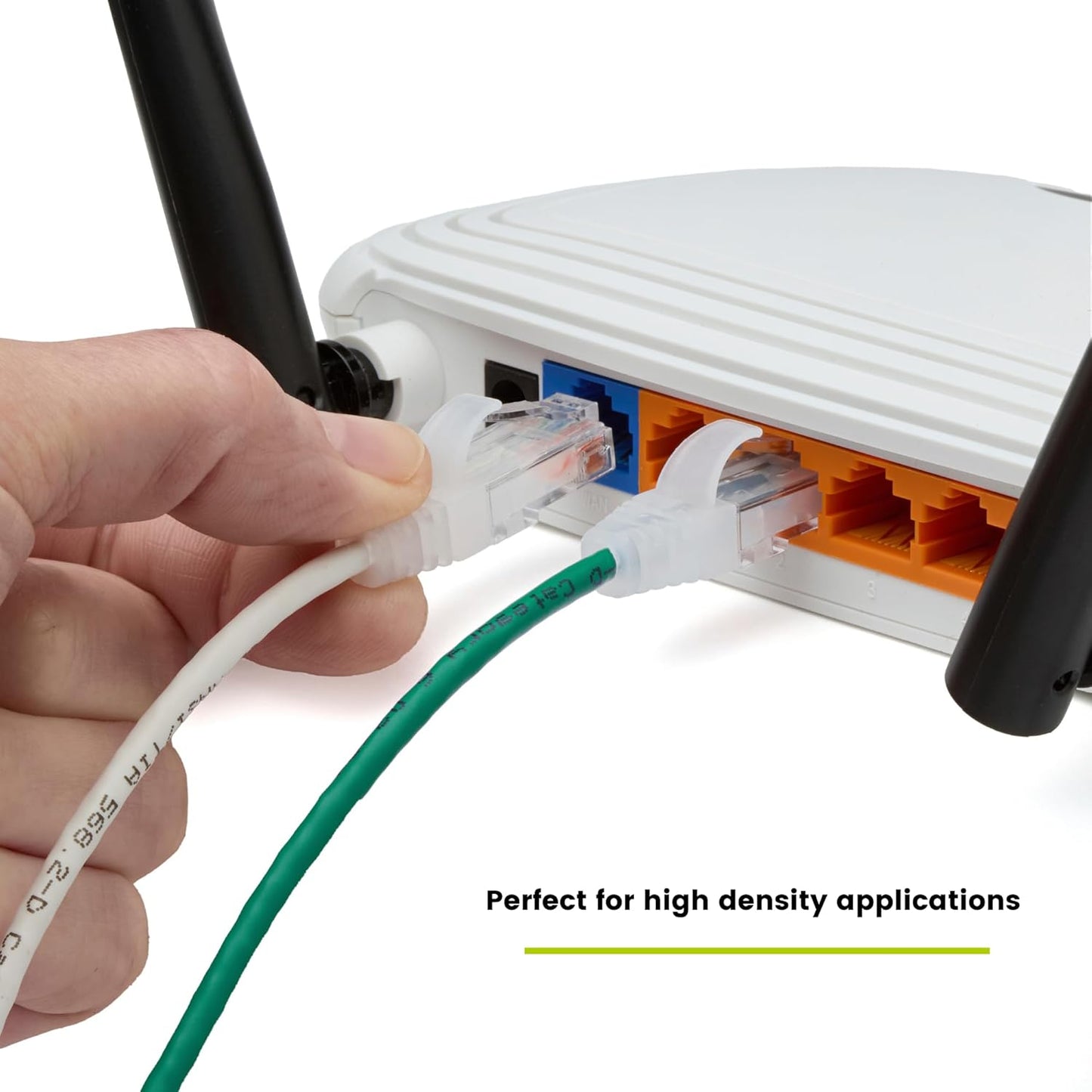 TRUECABLE Cat6 Component Rated Patch Cable, Unshielded (U/UTP), 7ft, Green, 28AWG Solid Copper, Snagless 10G High-Speed Ethernet Cable, PoE++ 4PPoE 100W, UL Listed, RoHS-3, 5 Pack