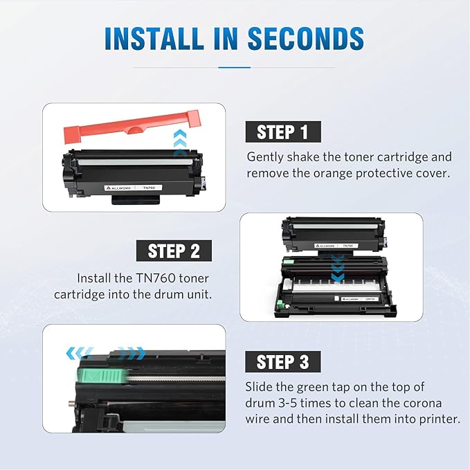 TN730 TN760 Toner Compatible Replacement for Brother TN730 TN-730 TN760 TN-760 Toner Cartridge for Brother Printer HL L2350DW L2370DW L2390DW HL-L2395DW MFC-L2690DW MFC-L2710DW MFC-L2717DW MFC-L2750DW