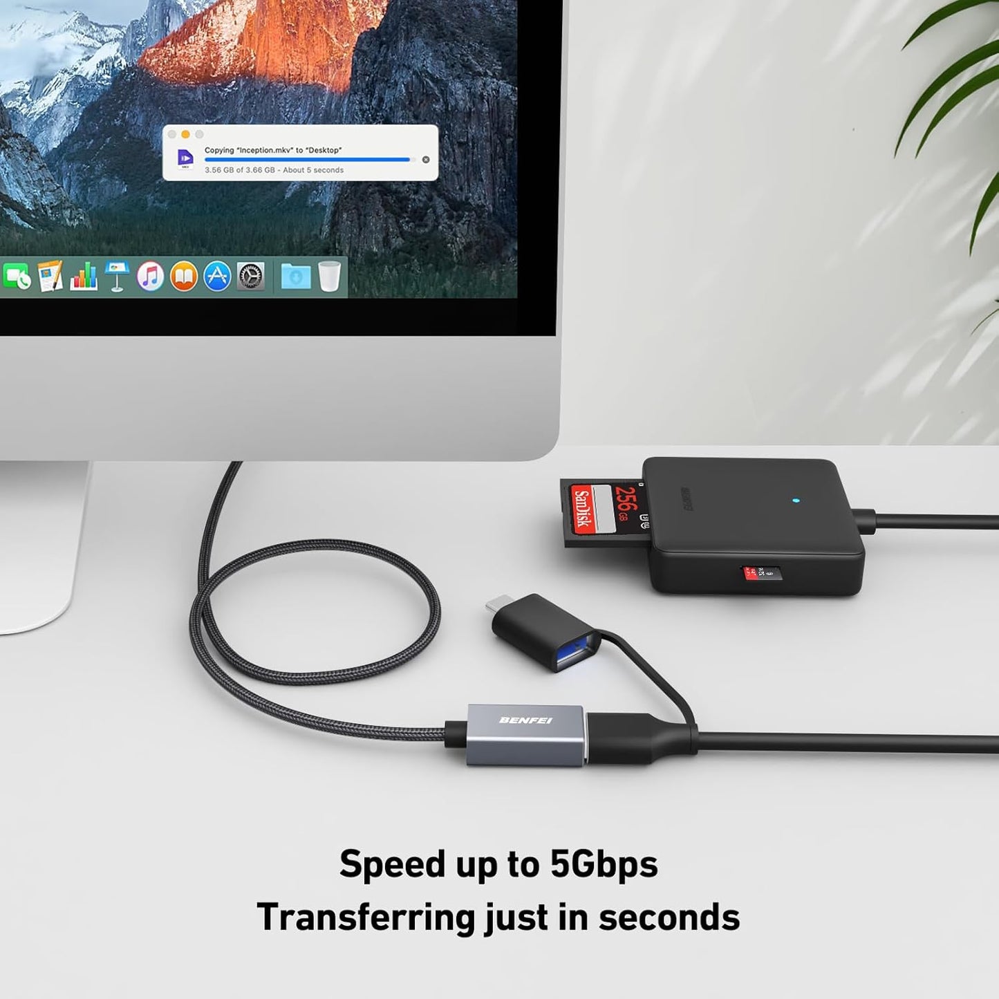 BENFEI USB 3.0 Extension Cable 3.3 Feet, Nylon Braided Compatible with Webcam, Camera, Phone, USB hub, Mouse, Keyboard, Printer, Hard Drive, Headset