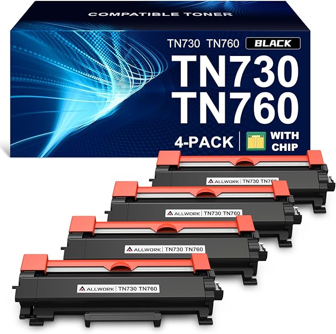 TN730 TN760 Toner Compatible Replacement for Brother TN730 TN-730 TN760 TN-760 Toner Cartridge for Brother Printer HL L2350DW L2370DW L2390DW HL-L2395DW MFC-L2690DW MFC-L2710DW MFC-L2717DW MFC-L2750DW
