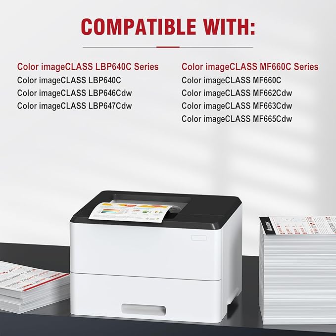 075H 075 High Capacity Toner Compatible Replacement for Canon 075h Toner Cartridge Set Works for Canon Color imageCLASS MF662Cdw MF663Cdw MF665Cdw LBP646Cdw LBP647Cdw LBP640 MF660 Printer Ink, 4-Pack