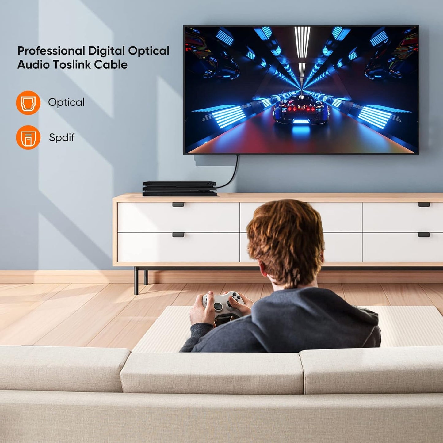 CableCreation Optical Digital Audio Cable 6FT, Slim Fiber Optic Toslink Gold Plated Optical S/PDIF Cord for Home Theater, Sound Bar, TV, PS4, Xbox, VD/CD Player, Game Console& More, Black/OD:2.2mm