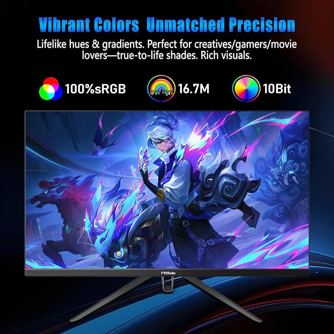 28 Inch 4K UHD Gaming Monitor 144Hz 1ms，IPS Monitor with HDR400, 100% sRGB， AMD FreeSync/G-Sync，PC Monitor for Gaming,Office,Type-C/HDMI/USB，Built-in Speaker，VESA Mount, Bluelight Filter