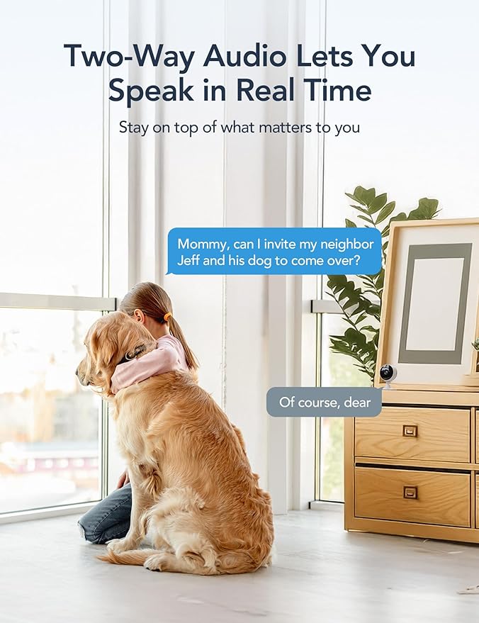 GNCC Cameras for Home Security,Indoor Security Cam,Dog Camera with Phone App,1080P Motion Detection,2-Way Audio,Night Vision,Cloud & SD Card Storage, Works Alexa,Easy Install,Only 2.4G WiFi (2-Pack)
