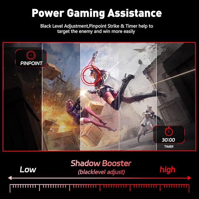 24-inch Curved Gaming Monitor, FHD 180Hz 1ms Computer Monitor, 1800R, AMD FreeSync & G-Sync Compatible, HDMI DP VESA Built-in Speakers