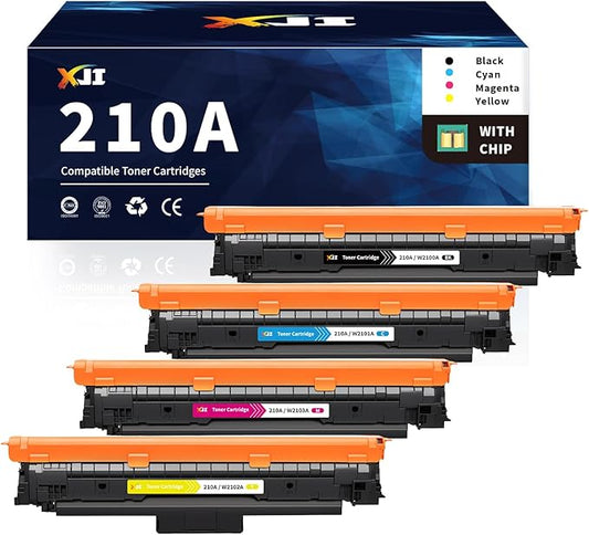 XJI 210A Compatible Toner Cartridges 4 Pack Replacement for HP 210 A X 210X Ink, for Color Laser Jet Pro MFP 4201dn 4201dw 4301fdw 4301fdn Printer