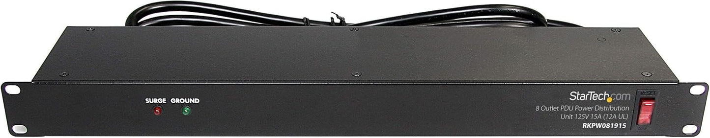 StarTech Wall Mount Rack with Shelf and Power Strip for Networking Equipment (8U)