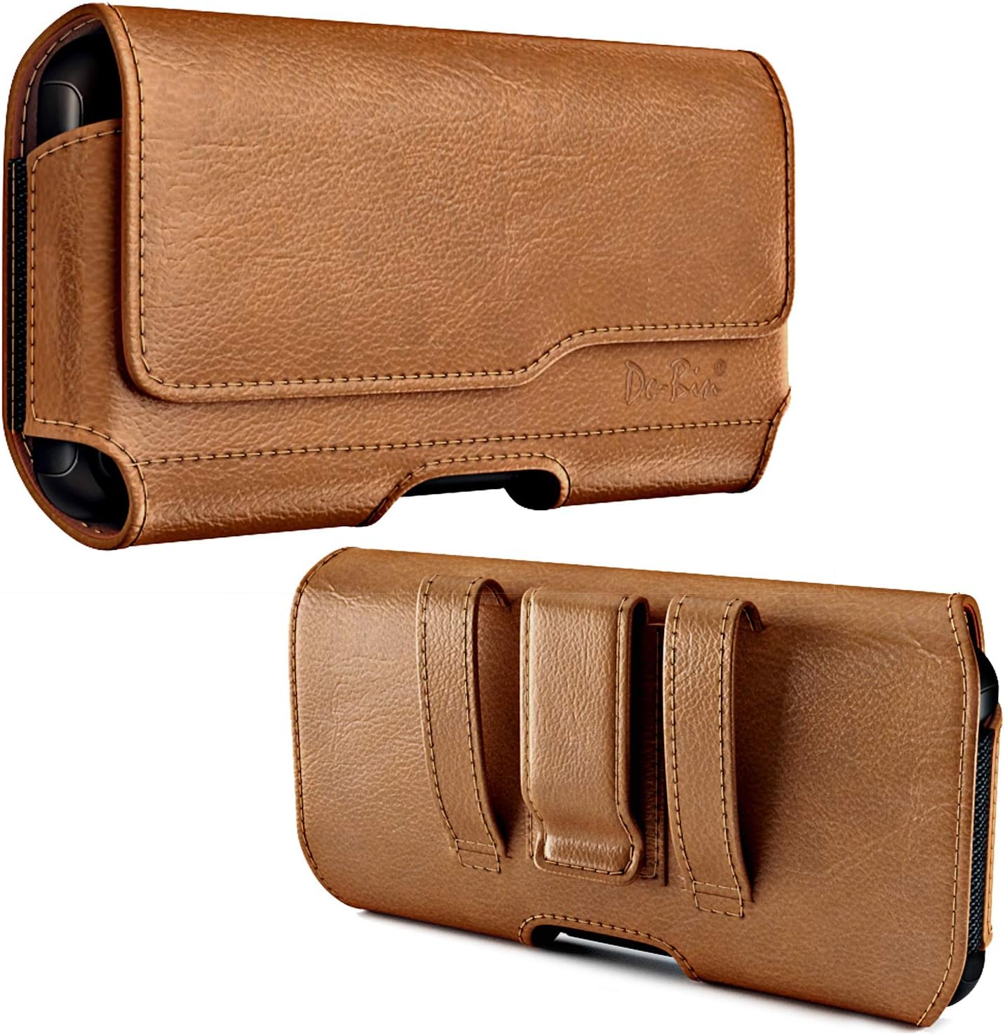 DeBin Holster for Samsung Galaxy Ultra Models s25 s24 s23 s22 s21, Note 20, A13, A32, A02s A03s, A12 A11 A71 A13 Cell Phone Belt Holder Clip Case Pouch Cover (Fits Protective Case on) Brown