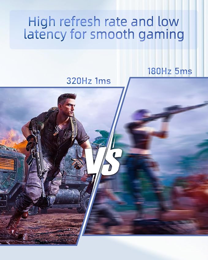 24.5 Inch Gaming Monitor 320Hz, FHD 1920x1080 Computer Monitor, 1ms Frameless, 100% sRGB, LED Background Light, Freesync Eye Care 2×Display Port, 2×HDMI