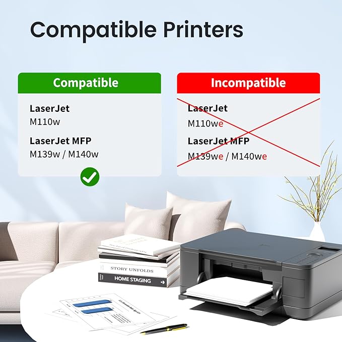 XJI 141X(with Chip) 2 Pack High Yield Compatible Toner Cartridges Replacement for HP 141 X A W1410X W1410A 141A Ink, for Laser Jet M110w MFP M139w M140w Printer Black