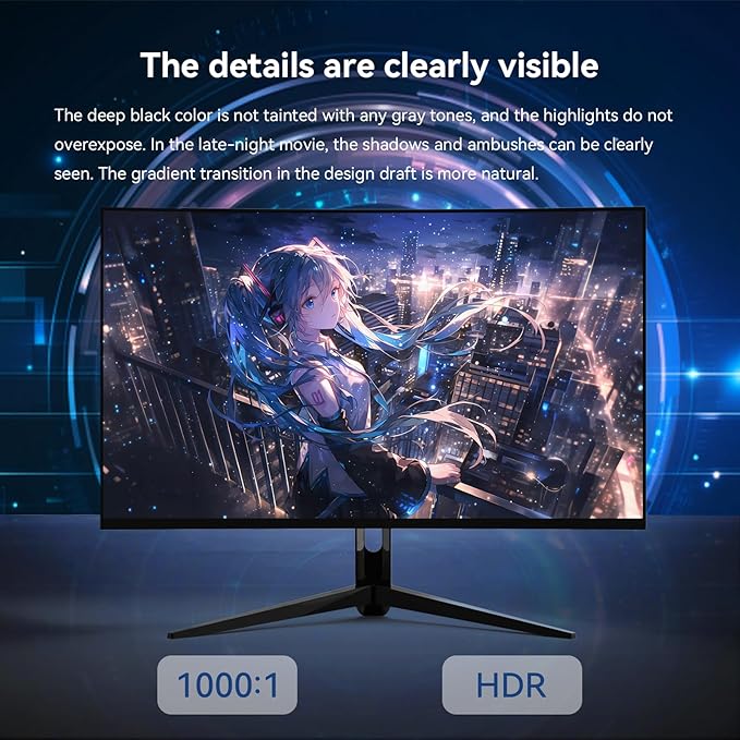 27" Full HD (1920 x 1080) Gaming Monitor Fast-IPS Panel AMD FreeSync Support,Up to 100Hz Refresh sRGB 72% 1000:1 Contrast Ratio VESA 100 * 100mm Compatible HDMI & VGA Ports (R27 Core)