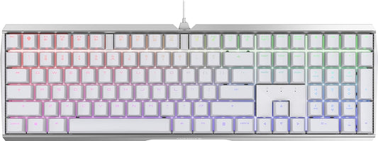 Cherry MX 3.0 S Wired Mechanical Gaming Keyboard. Aluminum Housing Built for Gamers w/MX Black Switches. RGB Backlit Color Display Over 16m Colors. from The Makers of MX. Full Size. Pure White.