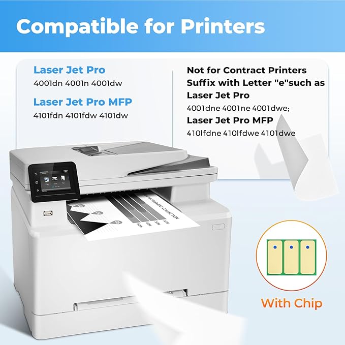 148A Toner Cartridges Black for HP 148A 148X W1480A W1480X Printer Laser Jet Pro 4001n 4101fdw Toner Cartridge Laser Jet Pro MFP 4001n 4101fdw 4001dn 4001dw 4101fdn 4101dw HP148A HP148 Toner 2 Pack