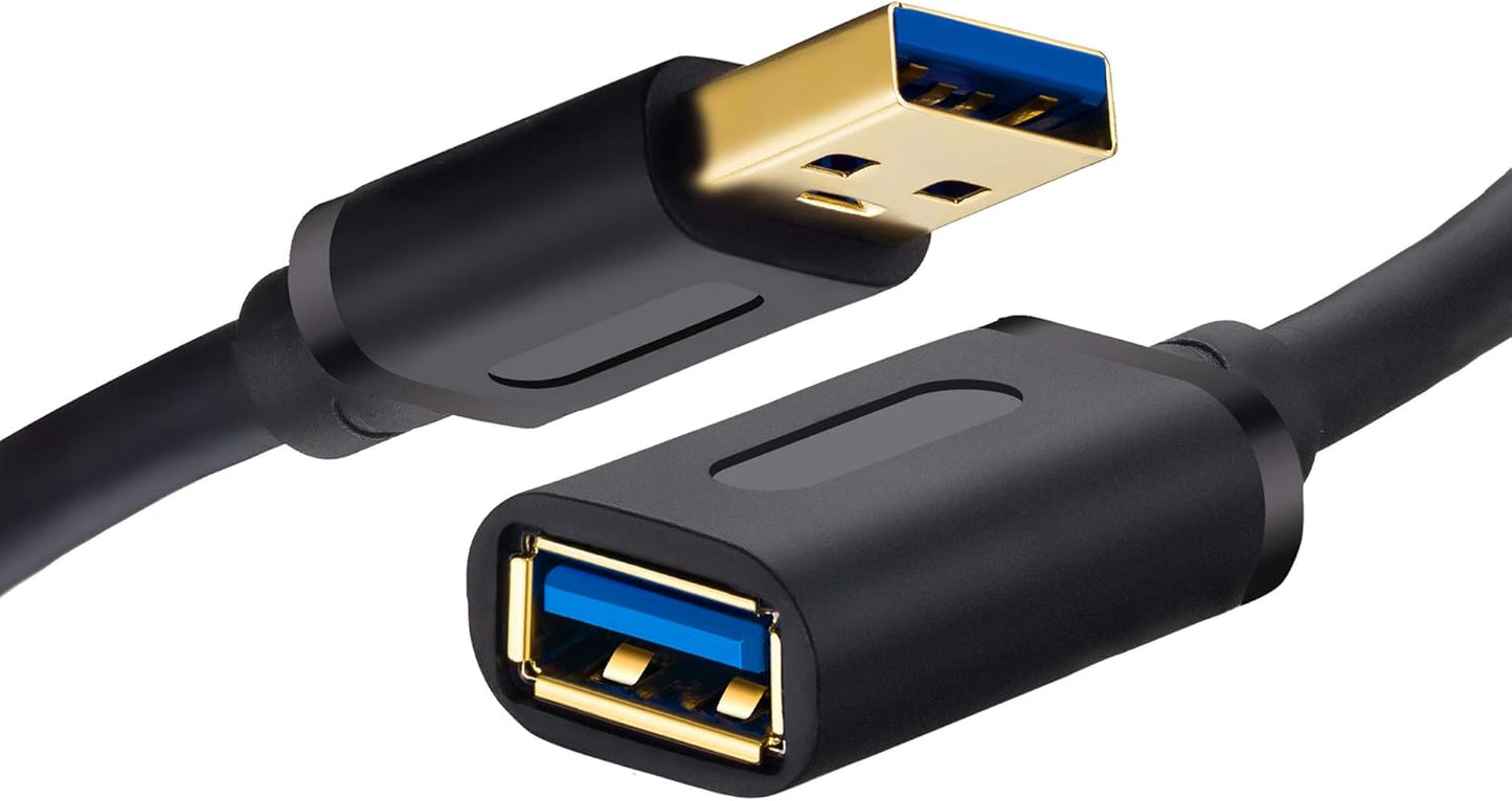Tan QY USB 3.0 Extension Cable 3Ft, USB 3.0 High Speed Extender Cord Type A Male to A Female for PlayStation, Xbox, USB Flash Drive, Hard Drive, Card Reader,Scanner,Printer,Keyboard (3Feet)