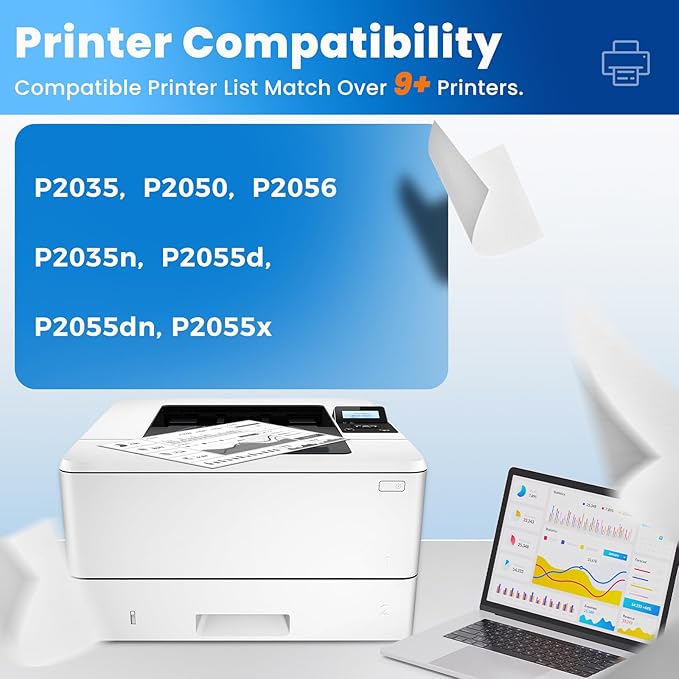 CE505X 05X Toner Cartridges Black (2-Pack) Laser Jet P2035 P2050 P2056 Compatible with HP 05A 05X Toner Cartridges for Laser Jet Enterprise P2035n P2055d P2055dn P2055x