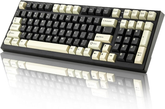 YUNZII YZ98 Gasket Mechanical Keyboard,99 Key Hot Swappable BT5.0/2.4G/USB-C Wireless NKRO 98% 1800 Layout with RGB LED Backlit for Linux/Win/Mac(Milk Switch, Black)