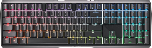 Cherry MX 3.0S Wireless Mechanical Gaming Keyboard. Aluminum Housing Built for Gamers w/MX Brown or Red Switches. RGB Backlit Color Display Over 16m Colors. (Black w/MX Red Switches)