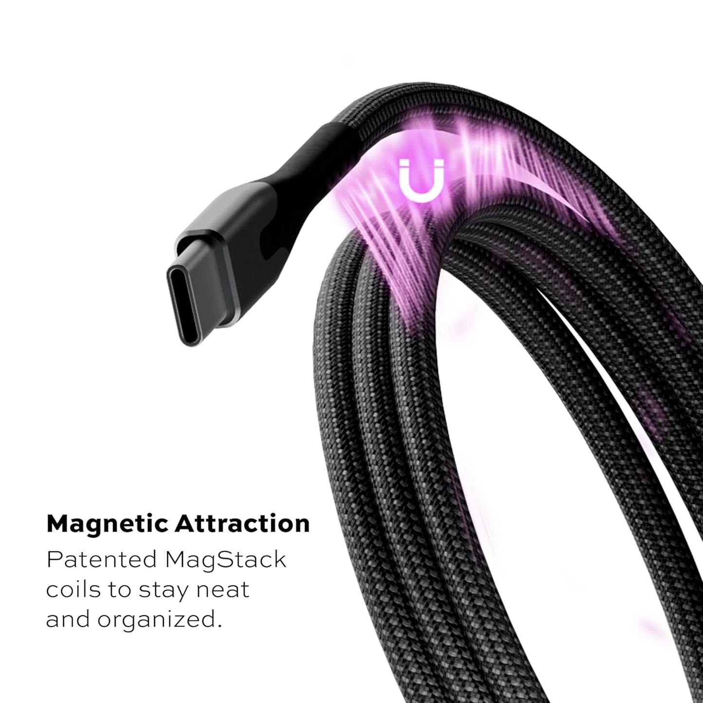Statik MagStack USB to USB C Cable, Clutter-Free Magnetic Charging Cable, A to Type C Charger Fast Charging Phone Charger Cord, Compatible with iPhone 16 Pro Max, 15, Galaxy S24, 27W 6FT/2M