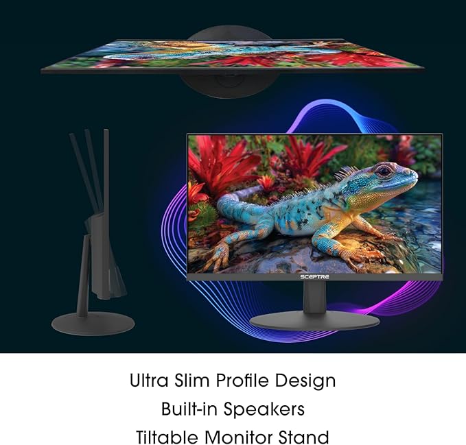 Sceptre New 22-inch Gaming Monitor up to 144Hz HDMI DisplayPort Build-in Speakers, Machine Black 2026 (E225W-FW144 Series)