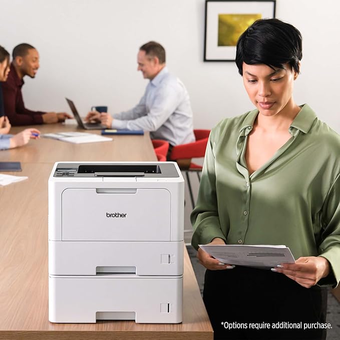 Brother HL-L5210DW Business Monochrome Laser Printer with Duplex Printing, Versatile PaperHandling, Wireless and Gigabit Ethernet Networking, and Mobile Printing, Works with Alexa