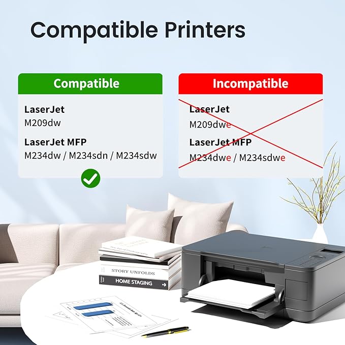 XJI 134X(with Chip) 2 Pack High Yield Compatible Toner Cartridges Replacement for HP 134 X A W1340X 134A W1340A, for Laser Jet Printer M209dw MFP M234dw M234sdn M234sdw Ink Black