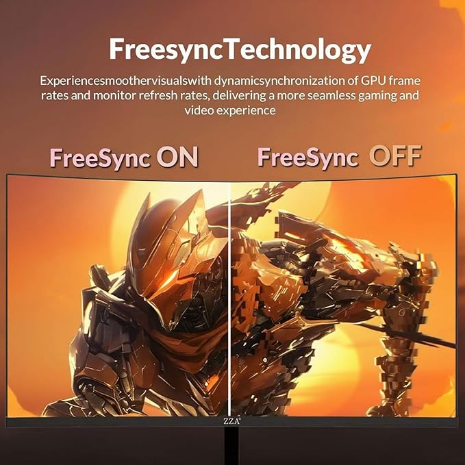 ZZA 24 Inch FHD 1080P 200Hz|144Hz Curved Gaming Monitor, 1ms MPRT, VA Panel, 2800R Curvature, AMD FreeSync, Ultra-Thin Bezel, for Esports, PS5, Xbox Series X/S, PC, VESA Mount