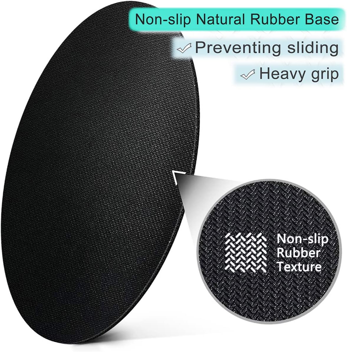 ITNRSIIET Round Mouse Pad with Stitched Edge Premium-Textured Waterproof Non-Slip Rubber Base Desktop Protection Mat Diameter 8.7 inches, Black Grey Marble