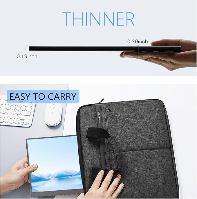 15.6 Inch Wireless Display Portable Monitor Support Mirroring for Phone, Miracast for Laptops, Wireless Network Adapter for PC, New Display Technology 180°Adjustable, HDMI for Laptops, Mobile