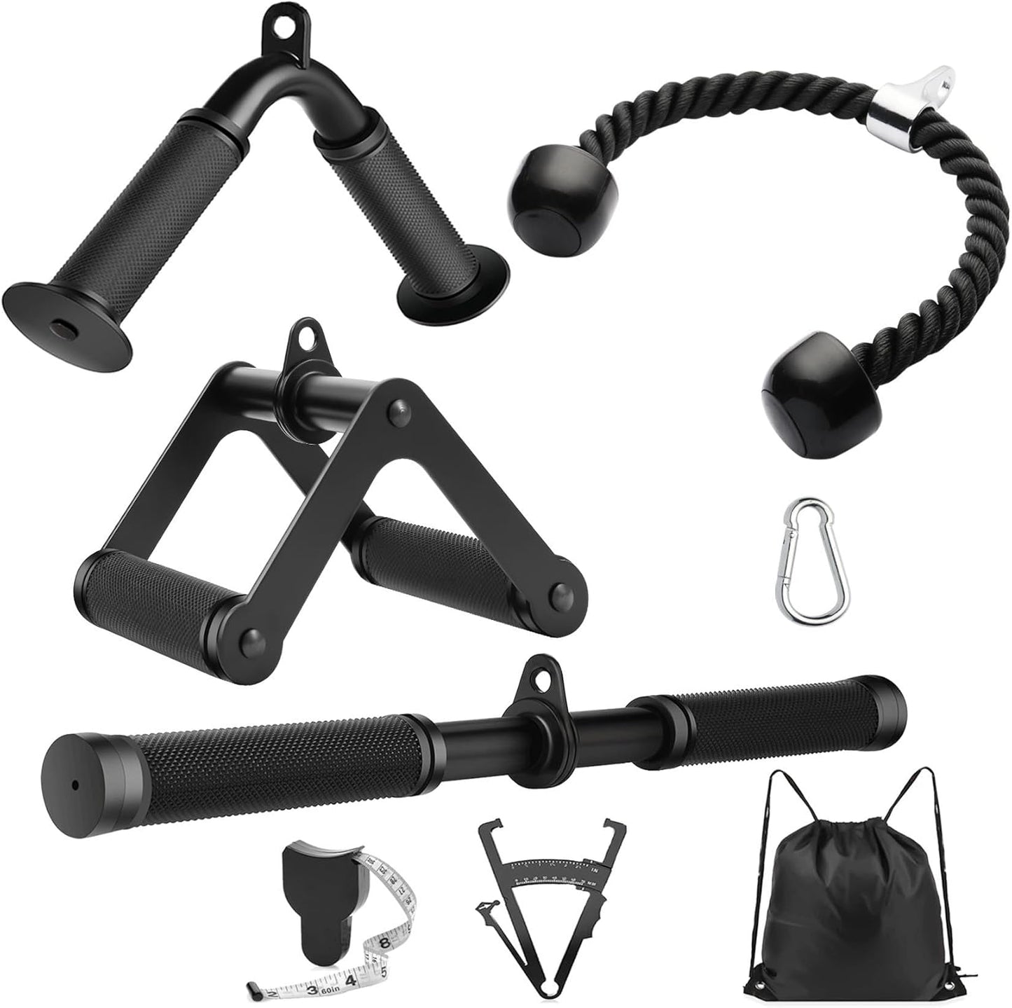 Cable Machine Attachment，LAT Pulldown Attachments Upgraded 1.3 Inch Comfort Grip Cable Attachments for Gym, Triceps Rope Bar,V Bar ,Double D Bar,Homr Gym Accessories