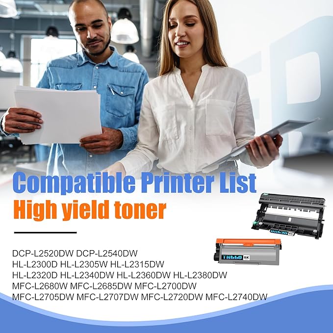 2-Pack TN660 DR630 Black Toner Cartridge and Drum Unit, Replacement for Brother HL-L2300D L2305W L2315DW L2320D L2340DW L2380DW MFC-L2680W L2700DW L2705DW L2720DW L2740DW DCP-L2520DW L2540DW Printer