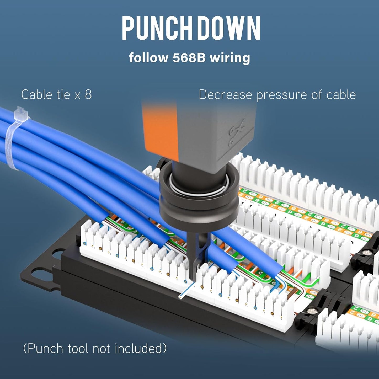 Iwillink 10Gbps Cat6A Patch Panel 48 Port, Network Patch Panel UTP 19-Inch, Wallmount or Rackmount 2U RJ45 Patch Panel Punch Down Block for Cat6A, Cat6, Cat5e Cat5 Cabling
