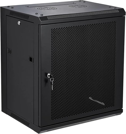 12U Wall Mount Server Cabinet Network Rack Vented Enclosure Locking Door