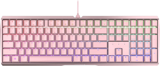 Cherry MX 3.0 S Wired Mechanical Gaming Keyboard. Aluminum Housing Built for Gamers w/MX Black Switches. RGB Backlit Color Display Over 16m Colors. Pink