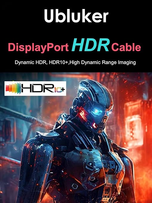 10K 8K DisplayPort 2.1 Cable 54Gbps 8 FT, Certified DP to DP Cord 4K 240Hz 165Hz 144Hz 120Hz 10K 8K 120Hz Nylon Braided UHBR HDCP2.3 FreeSync G-Sync RTX5090 Gaming Monitor PC Projector