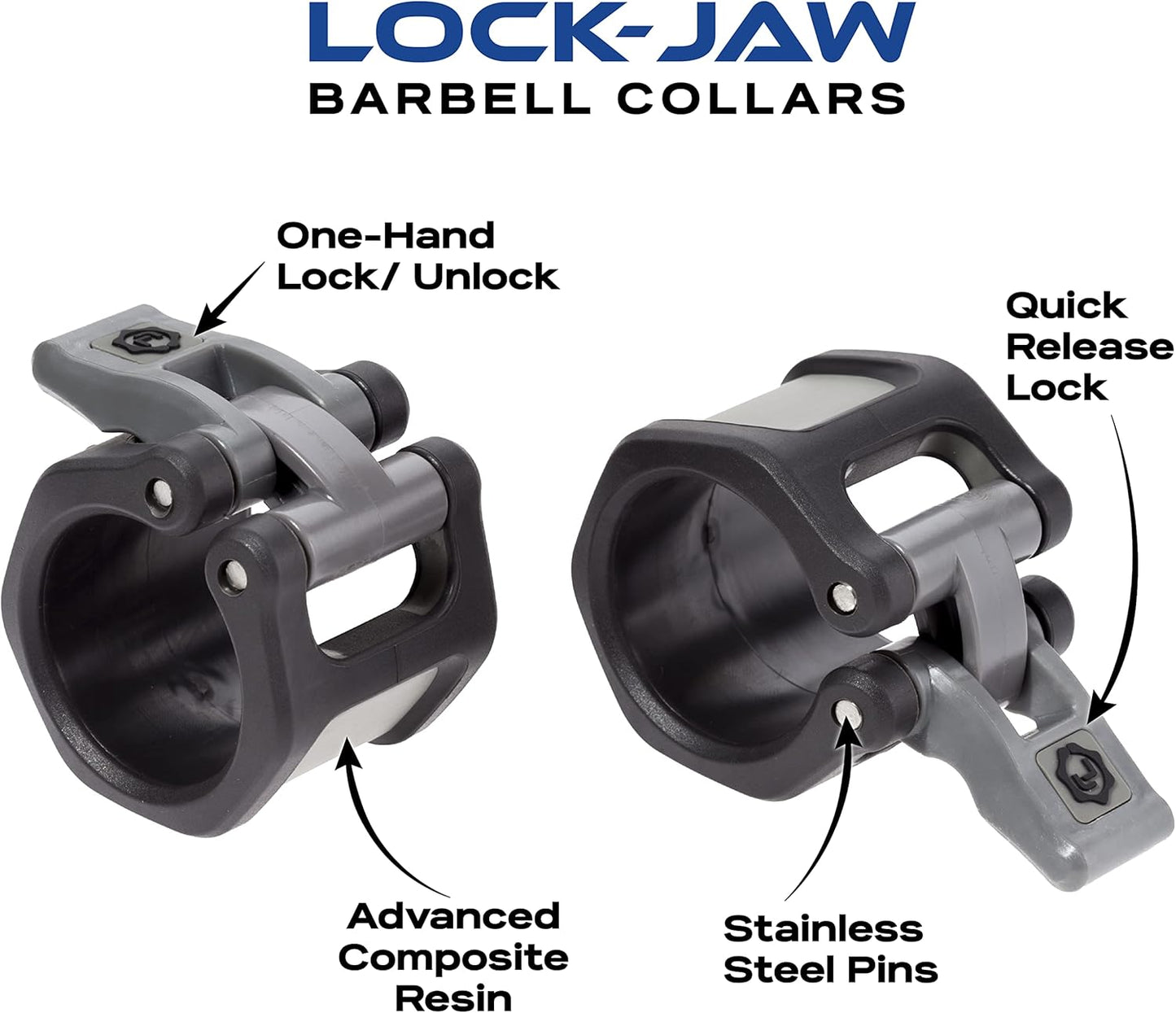 Lock-Jaw HEX 50mm / 2" Olympic Barbell Collar - Quick Release Barbell Clamp (LIGHT BLUE)