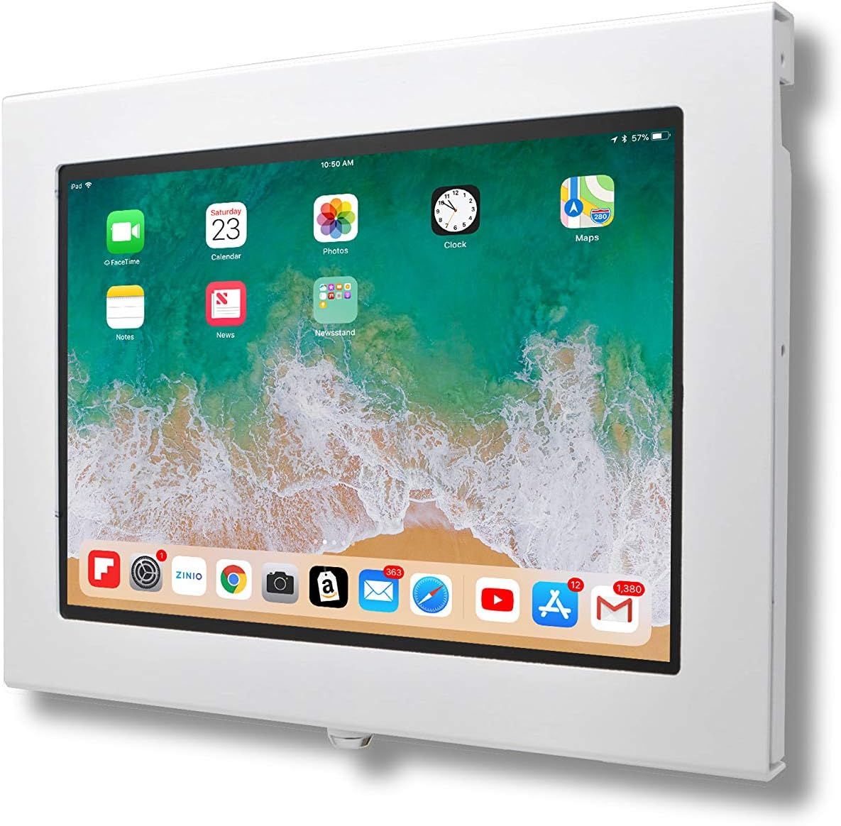 TABcare Locking Security Metal Case for Apple iPad 10 10.9" 2022, iPad 11" 2025 Tablet for Kiosk, POS, Store, Show Display (White)