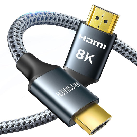 ARISKEEN 8K HDMI Cable 6 FT, 48Gbps High Speed HDMI 2.1 Cable, 8K 60Hz, 4K 120Hz 144Hz Braided HDMI Cord - 6 Feet