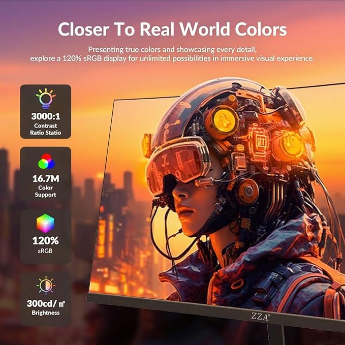 ZZA 24 Inch FHD 1080P 200Hz|144Hz Curved Gaming Monitor, 1ms MPRT, VA Panel, 2800R Curvature, AMD FreeSync, Ultra-Thin Bezel, for Esports, PS5, Xbox Series X/S, PC, VESA Mount