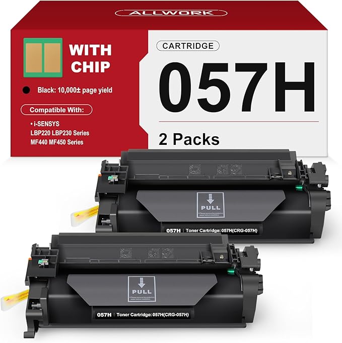 057H High Yield Black Toner Cartridge Compatible Replacement for Canon 057H 057 High Capacity Works for Canon ImageCLASS MF445dw MF448dw MF455dw LBP226dw LBP227dw LBP228dw MF449dw MF445 Printer 2-Pack