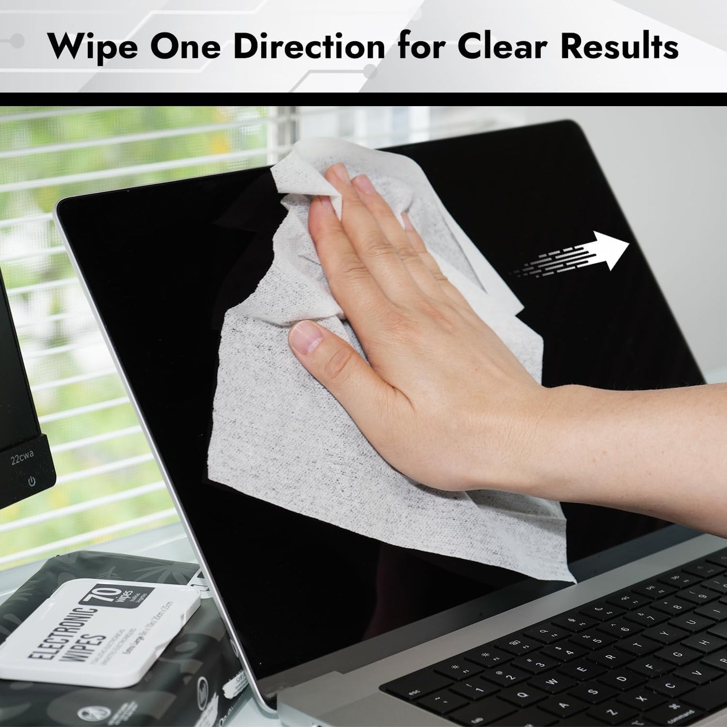 Air Jungles Electronic Wipes Screen Cleaning 70 Count, Quick Dry, Extra Large 8"x10" Tech Cleaner Wipes for LED Screen, TVs, Cars, Computer,Tablets, Phones, Laptops, VR, Monitors