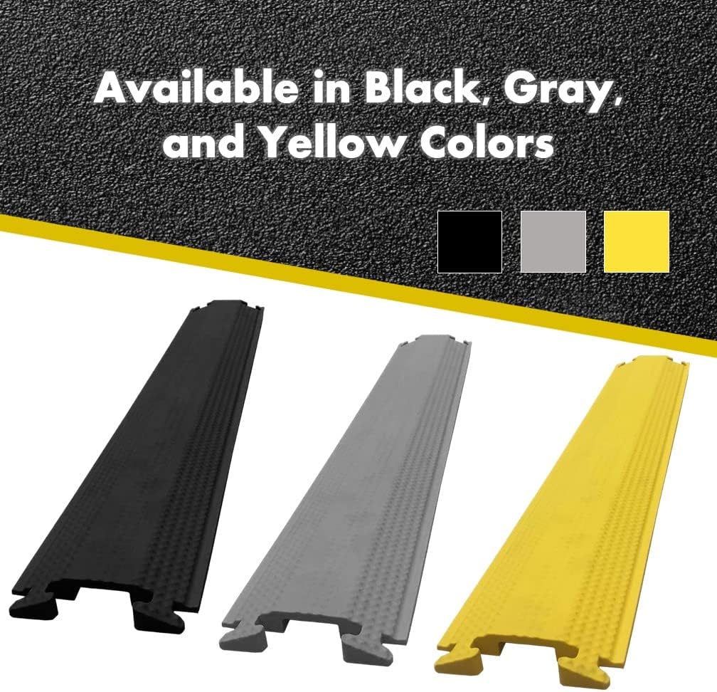 Kable Kontrol Drop Over Floor Cord Cover – 36” Inch Long 1 Channel Cable or Wire Protector – 140 Pcs Bulk Pack - Rubber Ramp for Indoor and Outdoor Use – Black