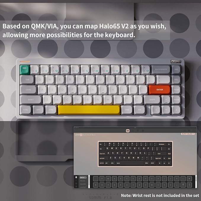 nuphy Halo65 V2 Wireless Mechanical Keyboard with PBT Keycaps, 65% Hot Swappable Custom Gaming Keyboard Compatible with QMK/VIA, RGB Backlit,Gasket Structure,BT5.0/USB-C/2.4GHz,White-Lemon Switches