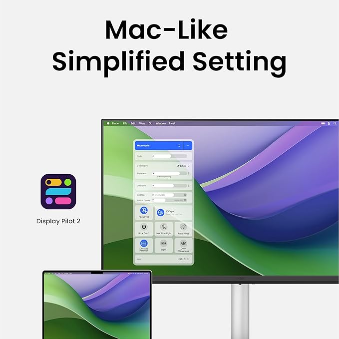 BenQ MA320U 32” 4K 3840x2160 Monitor for MacBook® Pro/Air, Dual USB-C, 90W Power Delivery, Mac Color Match, USB Hub, Brightness & Volume Control on Mac, Height & Tilt Adjustable Stand, P3 Color Gamut